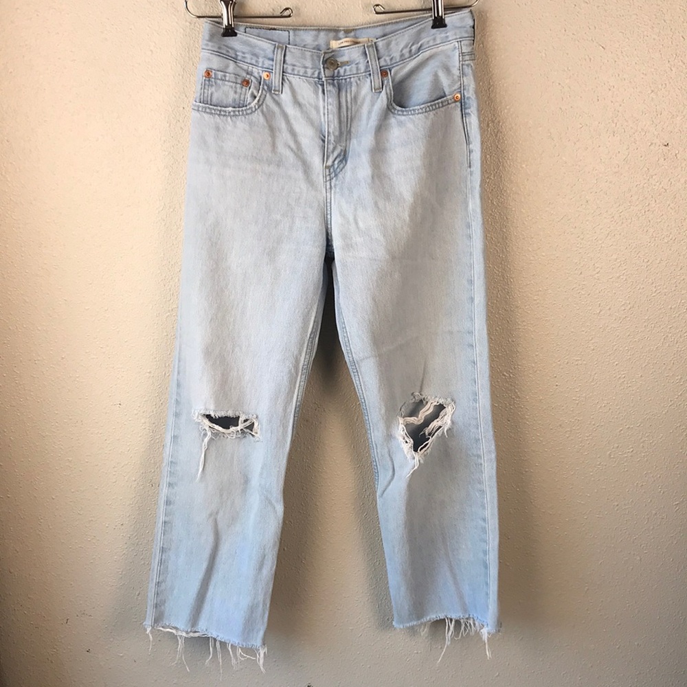 Women's Levi's Low Pro Straight Jeans Light Wash Blue size 26